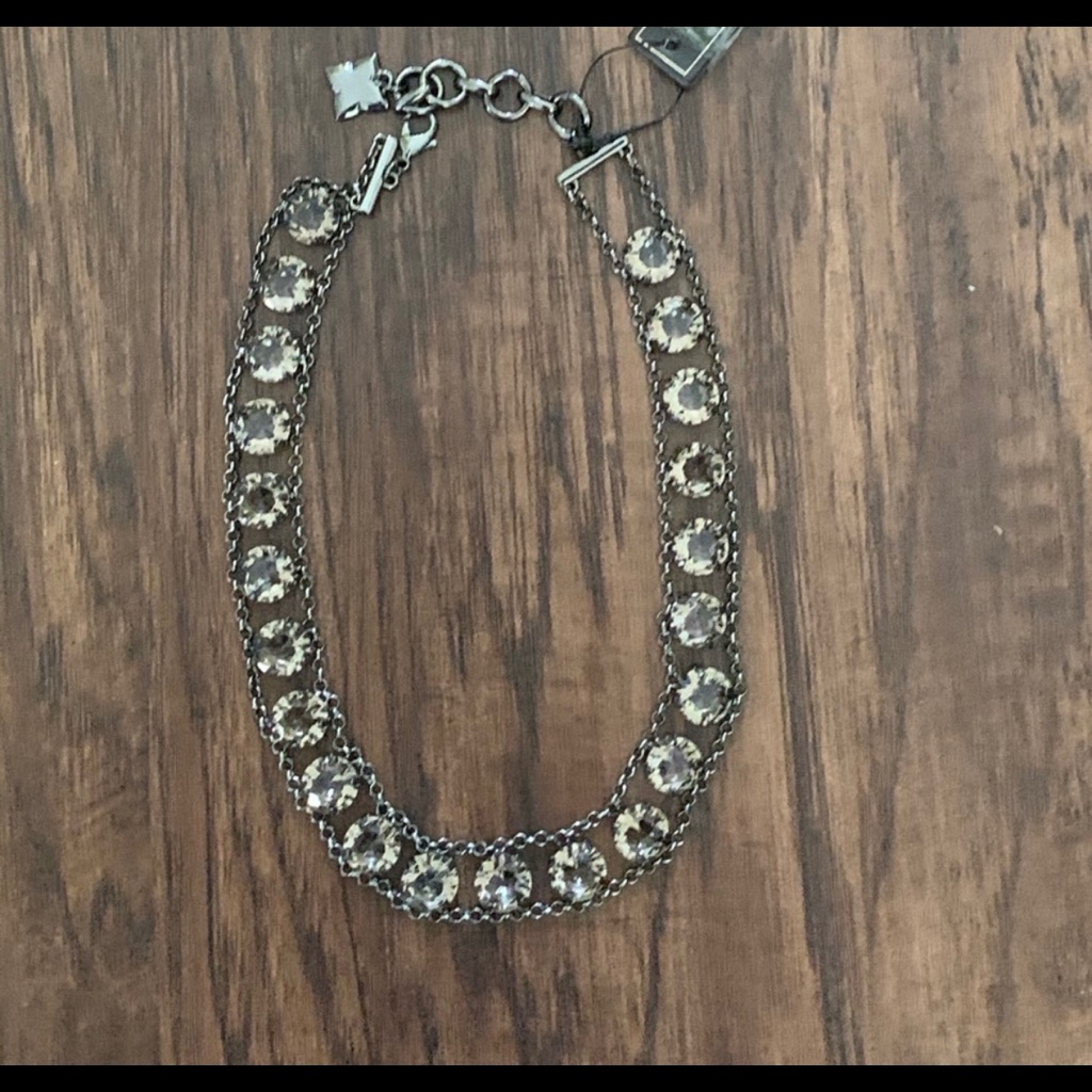 Bcbg Double Chain Stone Necklace In Crystal